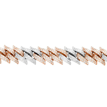 Diamond Spiked Cuban in 14k Two Tone Gold 12.53 Ctw